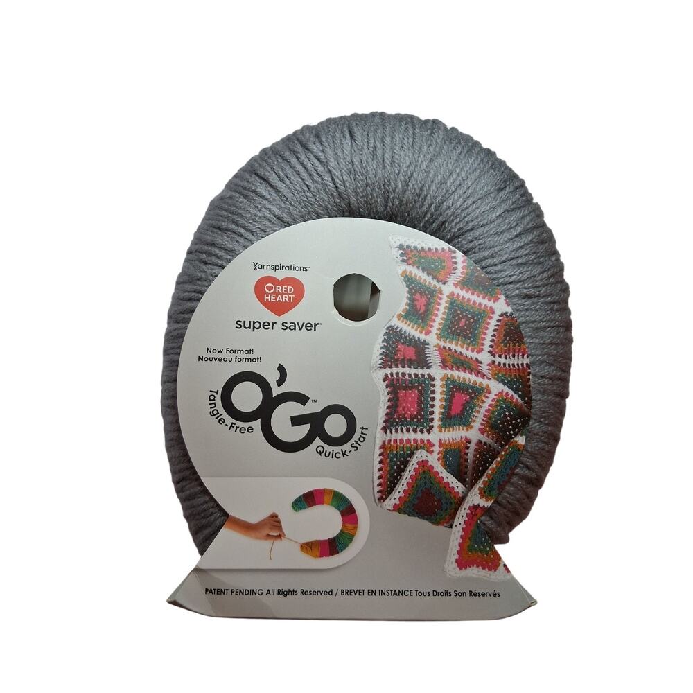 Red Heart Super Saver O'Go Tangle Free Medium Acrylic 7oz 198g Yarn Dusty Gray